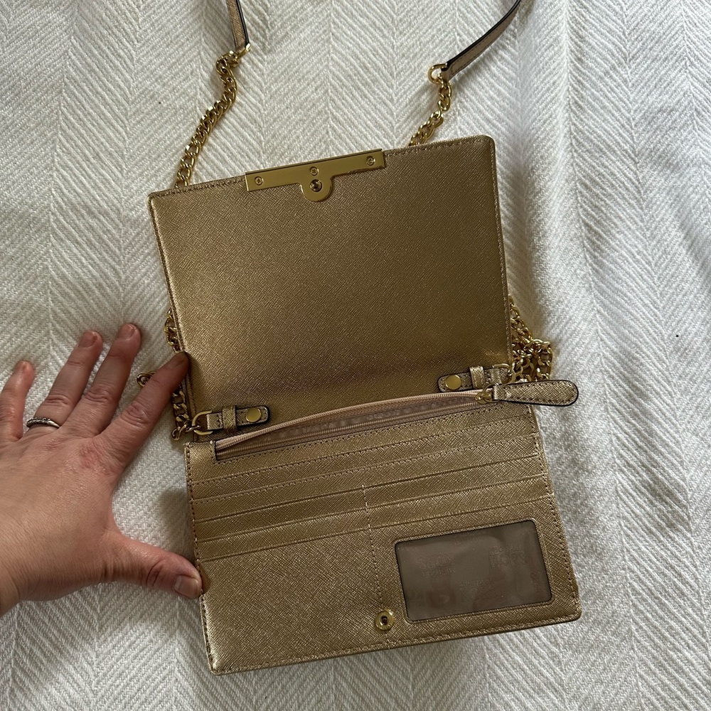 Michael Kors Gold Crossbody Bag with Chain Crossbody Strap - Picture 7 of 8